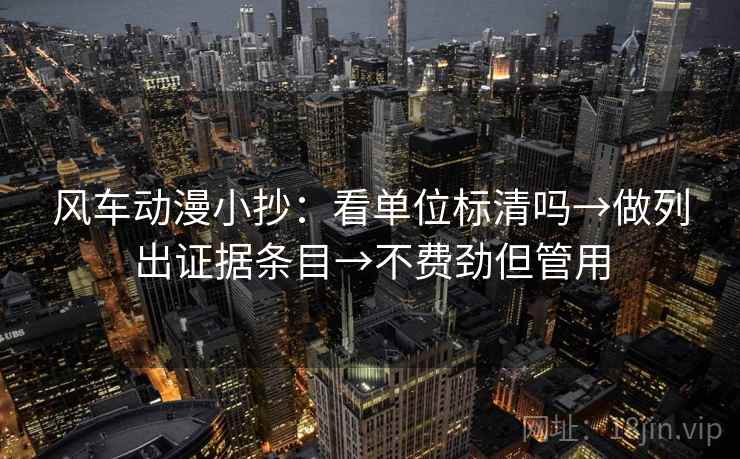 风车动漫小抄：看单位标清吗→做列出证据条目→不费劲但管用