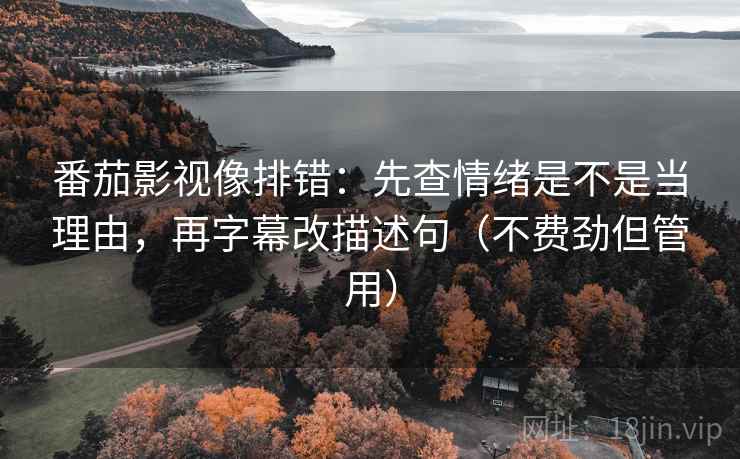 番茄影视像排错：先查情绪是不是当理由，再字幕改描述句（不费劲但管用）