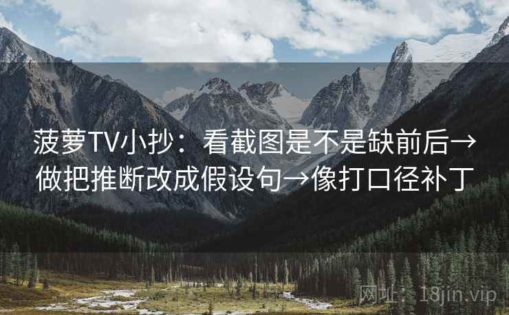 菠萝TV小抄：看截图是不是缺前后→做把推断改成假设句→像打口径补丁